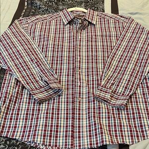 ARIAT PRO SERIES Men's Plaid Long-Sleeve Button-Down Shirt - Red, Navy & White